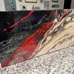 Carta de amor - Pintura acrílica (acabamento com resina epóxi) Uma obra de arte única e única.