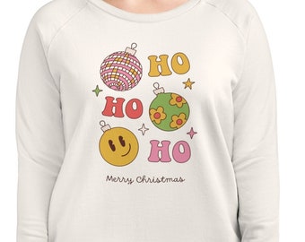 Organic Cotton Christmas Women's Sweatshirt, Eco-friendly Festive Wear