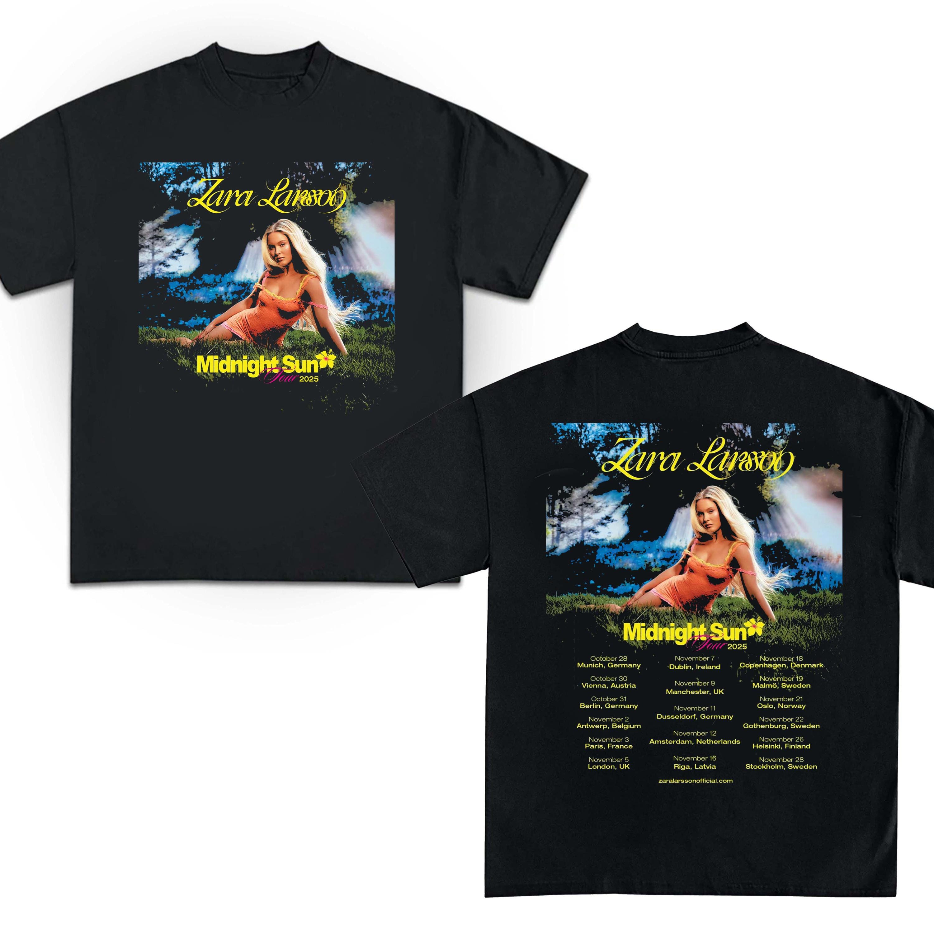 T-shirt Zara Larsson Midnight Sun Tour 2025 Chemise Zara Larsson tournée Zara Larsson Poster Zara Larsson Gif Zara Larsson