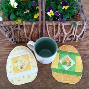 PDF: Egg-cellent Mug Rug, Egg Oval Coaster, Paper Pieced Quilt Pattern, Happy Spring, Easter Basket, Breakfast, Mini Quilt, FPP image 4