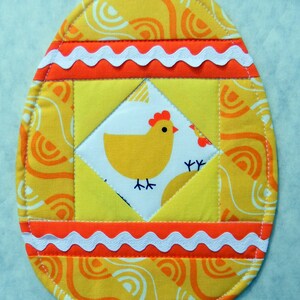 PDF: Egg-cellent Mug Rug, Egg Oval Coaster, Paper Pieced Quilt Pattern, Happy Spring, Easter Basket, Breakfast, Mini Quilt, FPP image 8