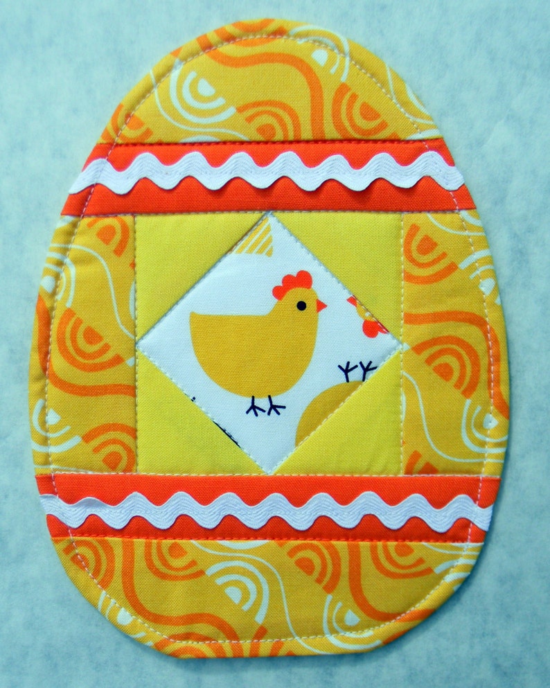 PDF: Egg-cellent Mug Rug, Egg Oval Coaster, Paper Pieced Quilt Pattern, Happy Spring, Easter Basket, Breakfast, Mini Quilt, FPP image 8