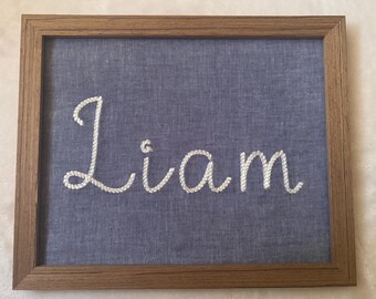 Custom Nautical Embroidered Name Sign: Nursery Wall Decor