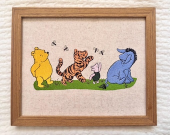 Winnie the Pooh Embroidery Art | Vintage Nursery Decor, 8x10 or 11x14
