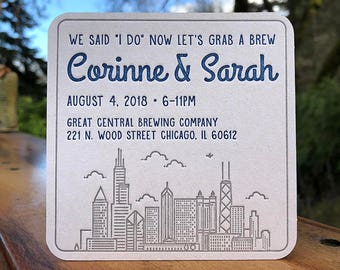 Save the Date - letterpress coasters