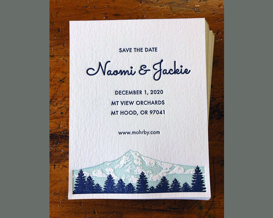 Letterpress Save the Date Cards Etsy