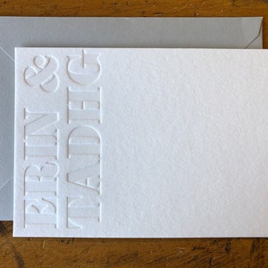 Personalized blind deboss stationery - quantity of 50