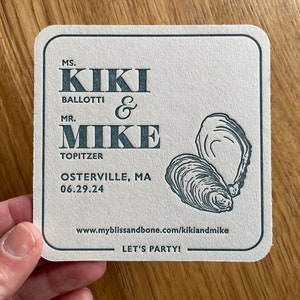 Save the Date letterpress coasters