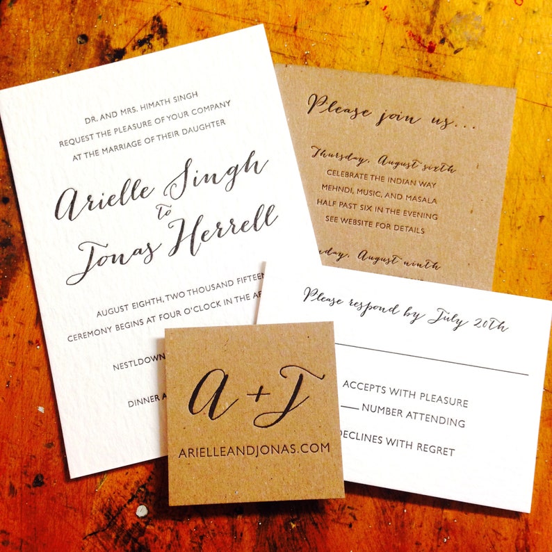 Letterpress wedding invites Etsy