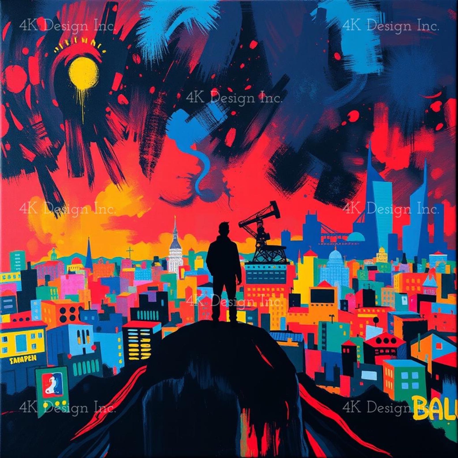 5 ABSTRACT Poster Colour on Canvas Etsy