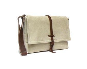 11" / 13" MacBook Air messenger bag - light beige
