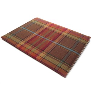 iPad / iPad Air case brown, orange and green plaid image 3