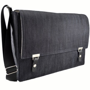 15 MacBook Pro Laptop Tasche Messenger Bag dunkler Denim Bild 2