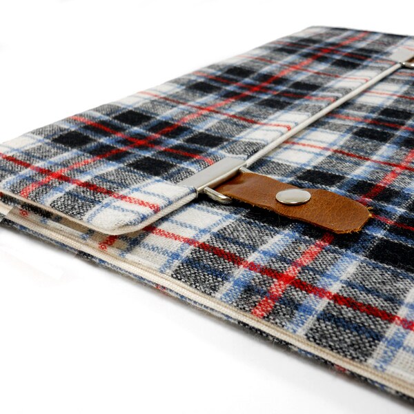 iPad / iPad Air case - blue, red and black vintage plaid