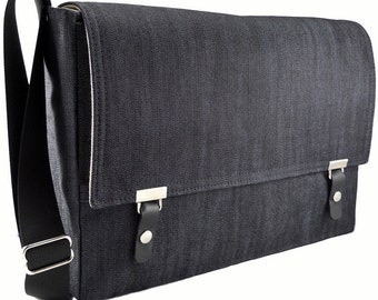 13"  MacBook Pro messenger bag - dark blue denim