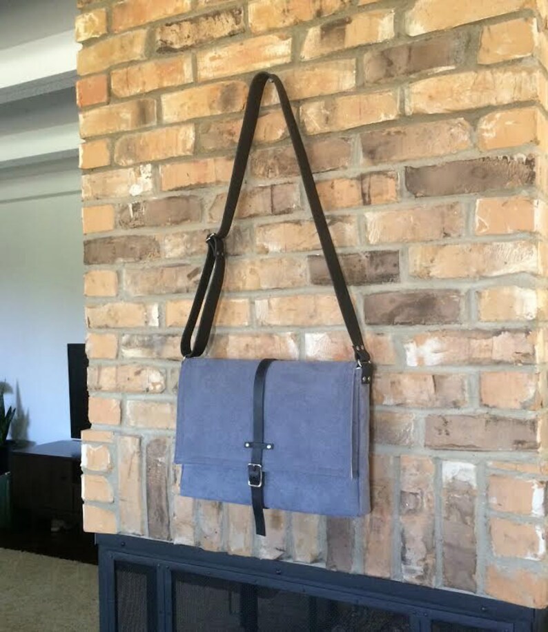 11 / 13 Macbook Air Messenger Bag Smoky Blue Etsy