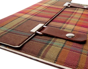 iPad / iPad Air case - brown, orange and green plaid