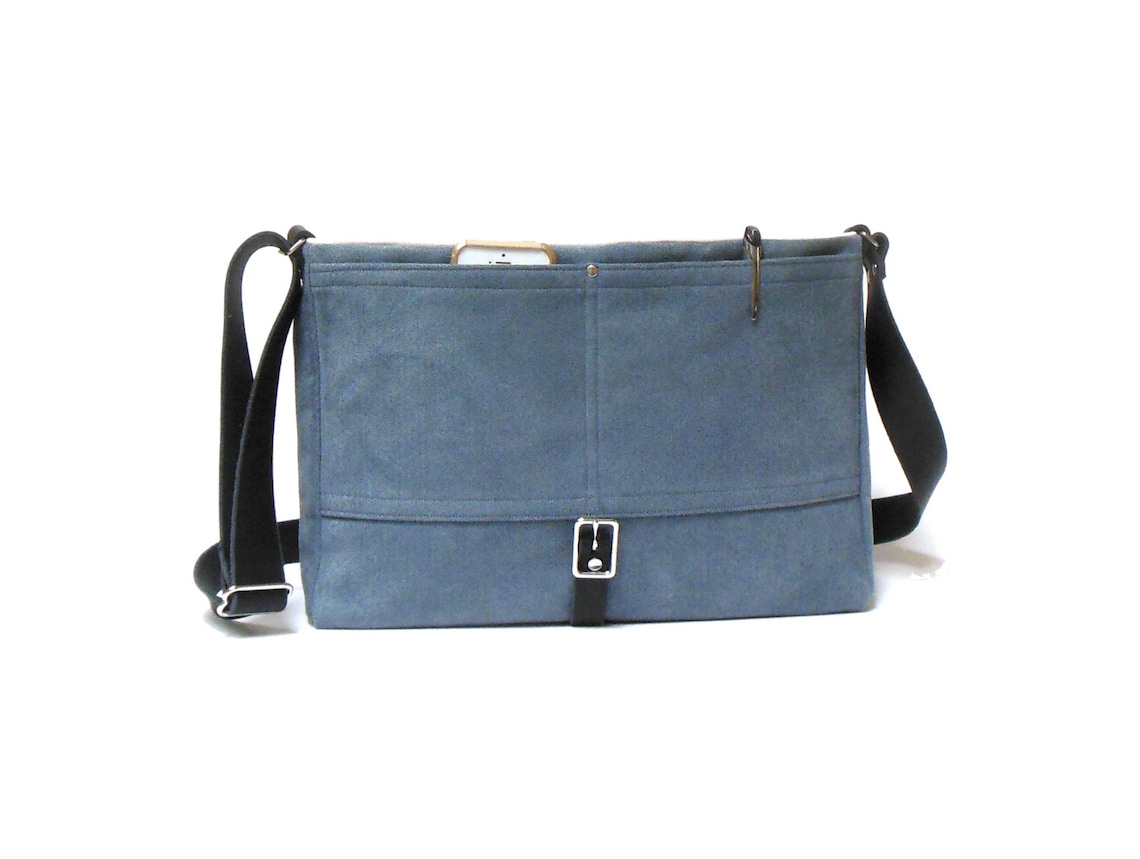 11 / 13 Macbook Air Messenger Bag Smoky Blue Etsy