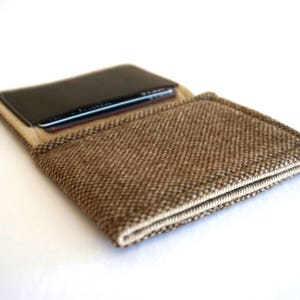 Wallet light brown tweed image 1