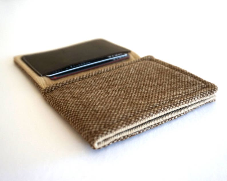 Wallet light brown tweed image 1