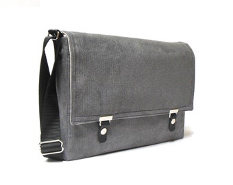 11" / 13" MacBook Air messenger bag - gray herringbone