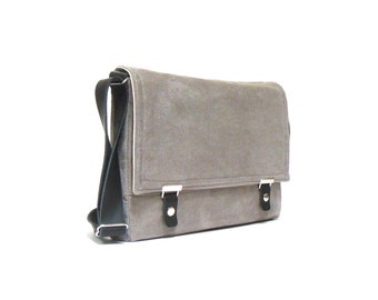 11" / 13" MacBook Air / 12" MacBook Pro messenger bag - dove gray herringbone