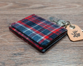 Wallet - blue and red vintage plaid