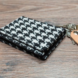 Carteira - houndstooth vintage preto e branco