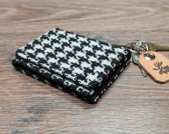 Wallet -  black and white vintage houndstooth