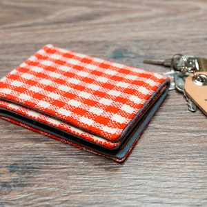 Monedero - vintage gingham rojo y blanco