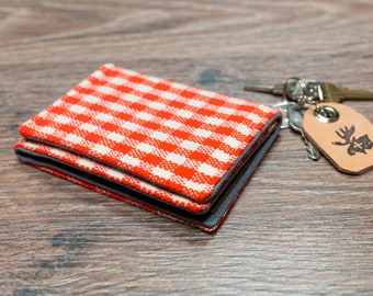 Wallet - red and white vintage gingham