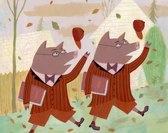 Twin Pigs Hurry