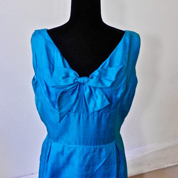 SALE 30% off ORIGINAL PRICE    1950s Peacock Blue… - image 2