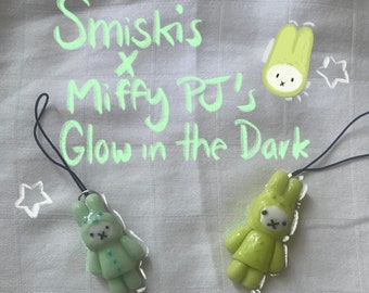 Glow in the Dark Smiskis x Miffy PJ Set Handyanhänger und Schlüsselanhänger Anhänger - Miffy -Smiskis