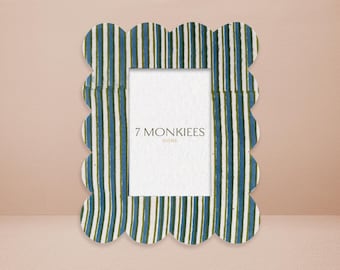 4X6 Scallop Stripe Rahmen, Wandkunst, Neues Zuhause Geschenk, Boho Kinderzimmer Dekor, Bilderrahmen, Vintage Hochzeitsdeko, Posterrahmen, Dopamin Dekor