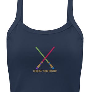 Choose Your Power Embroidery | Galactic Tank Top Crop Style | Rebel in the Stars | Hollywood