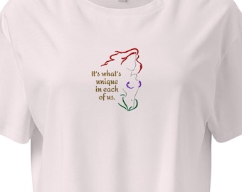 Mermaid Embroidered Crop Top | It's What's Unique in Each of Us | Princess