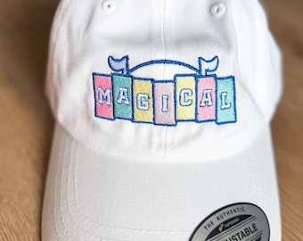 Gorra bordada de parque temático MÁGICO / Vacaciones de verano / Día de parque mágico y atuendo