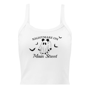 Cute Nightmare on Main Street Women Graphic Tank Top | Ghost Cropped Tank | Halloween Shirt | MNSSHP