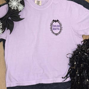 Spooky Cute Foolish Mortal Crop Top | Embroidered Halloween Shirt | Not So Scary Party | WDW DCA