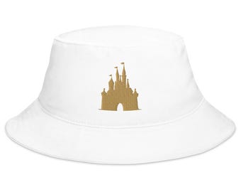 Chapéu Bucket Bordado em Formato de Castelo: Magia do Parque Temático