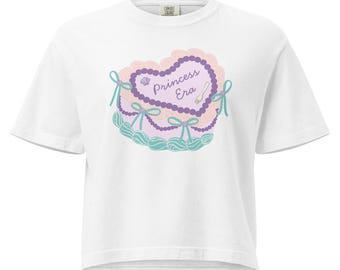 Princess Era Vintage Heart Cake Boxy  Tee | Mermaid Birthday | Park Day Outfit