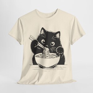 Cat Ramen T-Shirt, Kawaii Noodle Shirt, Funny Kitty Tee, Cute Japanese Food Top, Purrfect Ramen Moment