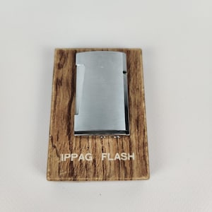 Vintage 1980s Ippag Flash Gas Feuerzeug im Etui - silberfarben