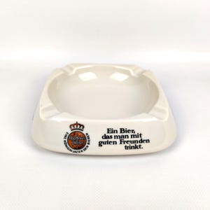 Mid-Century German Ashtray – Warsteiner Brewery Porcelain by Fischer, Classic Advertising Barware, 1960s/70s