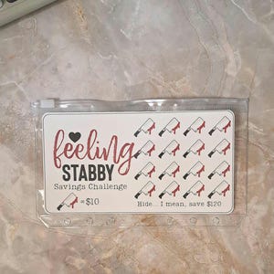 Feeling Stabby Savings Challenge |Budget Game | Cash Envelope Insert | Funny True Crime-Inspired Money Saver