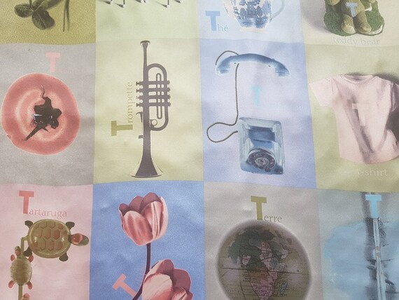 TOD’S Handmade Vintage Silk Scarf. Novelty Printed