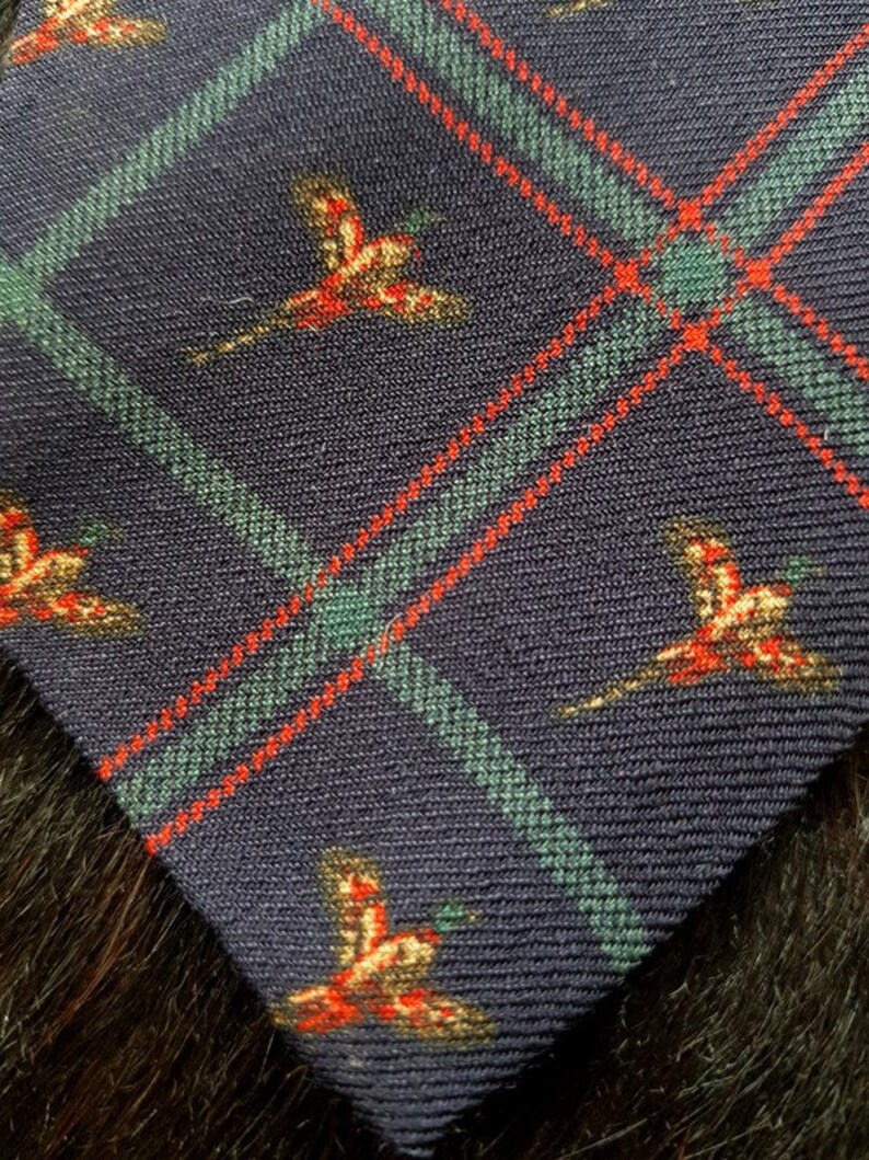 Birds Printed CRAVATS of LONDON Vintage Handmade Wool Tie