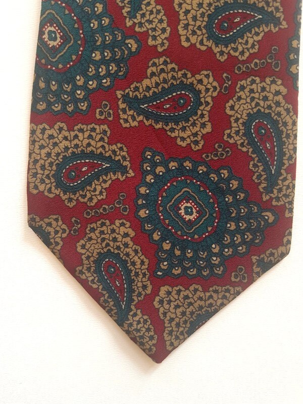 LOEWE. 8.8 cm Vintage Crepe Silk Tie. Burgundy Paisley | Etsy