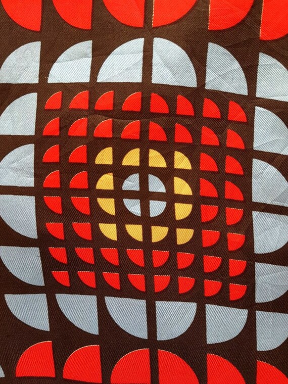 JEAN DESSES. Vintage Geometric Silk Scarf.